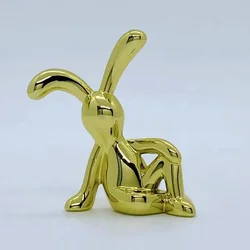 Charming Cartoon Animal Sitting Rabbit Decoration (Golden Lying)