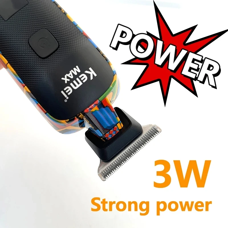 Kemei KM-MAX5090 Electric Hair Clipper Multifunctional Home Hair Trimmer Printing Graffiti Razor USB Men's Electric Shaver