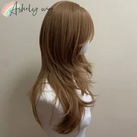 Ashely perruque marron clair femme bandeau corps miel brun Rose cheveux synthétiseur modèles en frange française haut niveau Simulation cheveux perruque 가 2