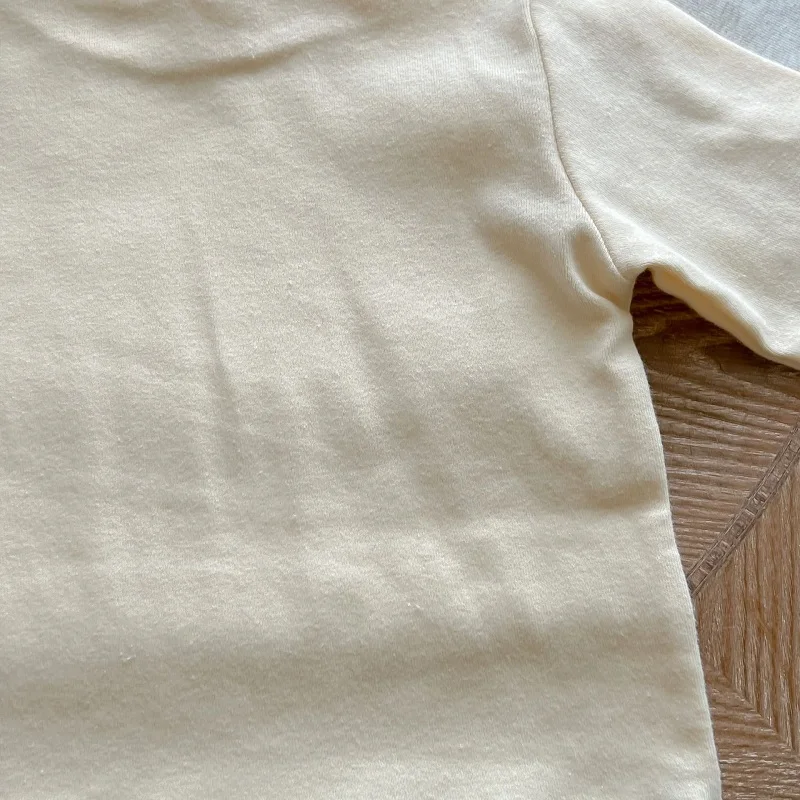 Casual Newborn Baby T-shirt 0-3Years Infant Kids Boy Girl Solid Color Long Sleeve Mock Neck Cotton Tee Undershirt Spring Clothes