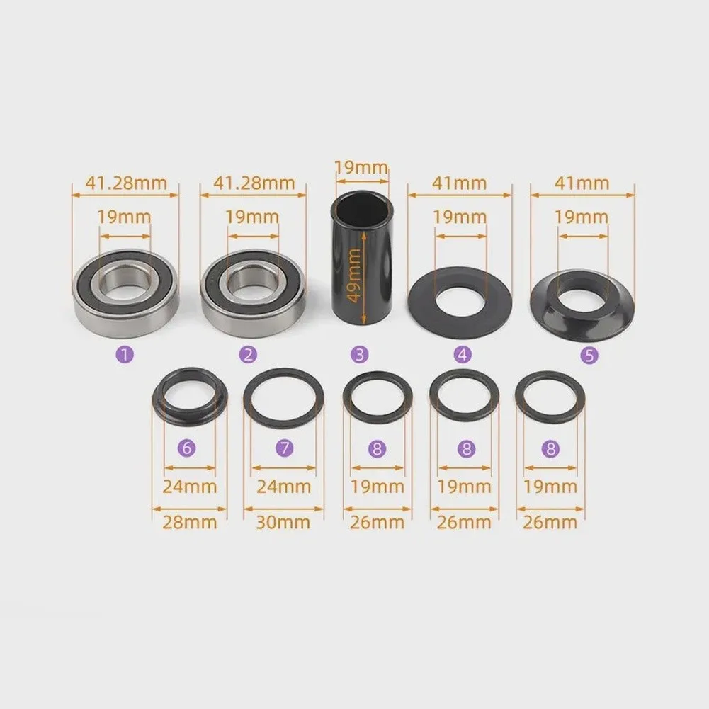 /19mm /바텀/브래킷 베어링 키트 크롬강 밀봉형 중앙형 자전거 부품 액세서리