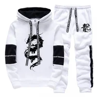 Autumn Winter Mens Tracksuit Print Casual Sweatshirts Streetwear Outdoors Sports Jogging Mens Clothing Single Piece Hoodie Pants
