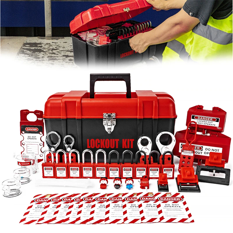 Lockout Tagout Box, Draagbare Group Lock Box met 12 Slots, Heavy Duty Group Lockout Tagout Station voor Group Lockout Hasps, Lockout Tags, Stroomonderbrekers
