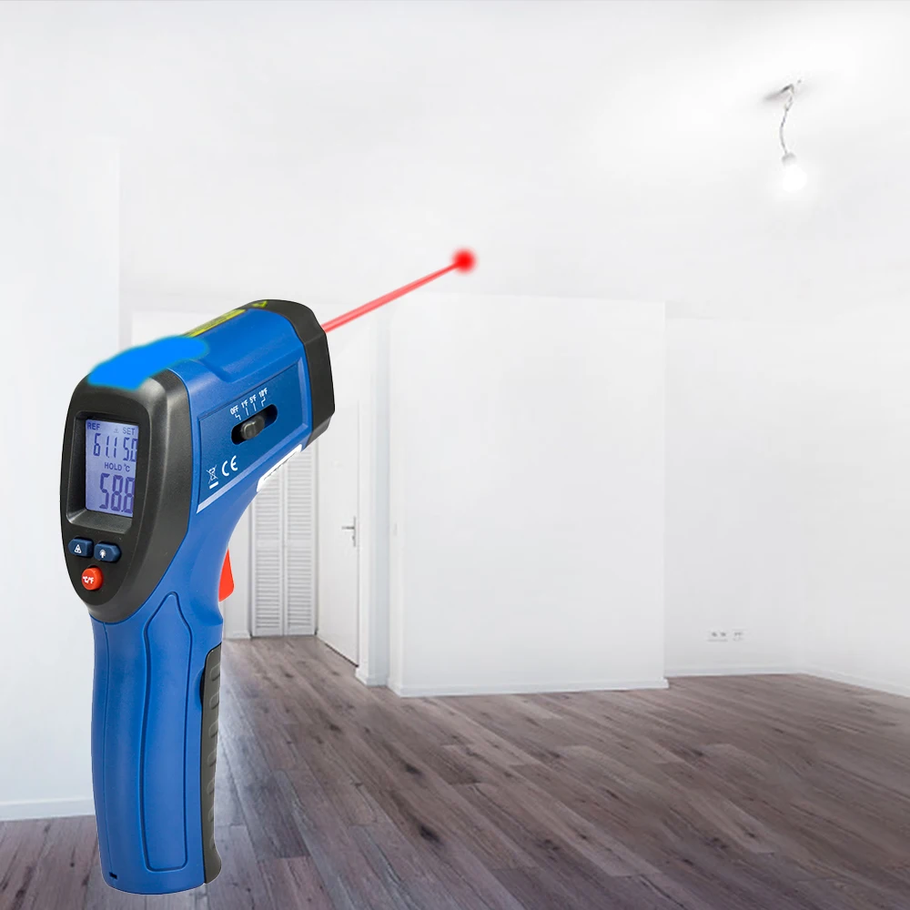 CEM DT-8666 Infrared Thermometer Thermal air Leak Detector Digital  Temperature Gun for Industrial Repairs with Patented Circular Laser, Laser