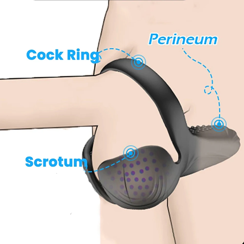 Male Testicle Scrotum Stimulator Vibrator Penis Cock Rings Delay Ejaculation Prostate Massager Couples Sex Ring Sex Toys For Men Vibrator Sex Toy Male Sex Toys Penis Masturbator Vibrator Rings Silicone Delay Ring