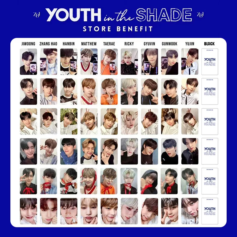 

6pcs/set ZB1 YOUTH IN THE SHADE Album Card Jang-ho Sung Han-bin Member's Personal Card Printed Card Printed Photo Fan Gift Kpop