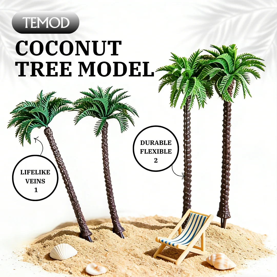 Set of 20 Miniature Coconut Palm Trees for Tropical Decor and DIY Projects