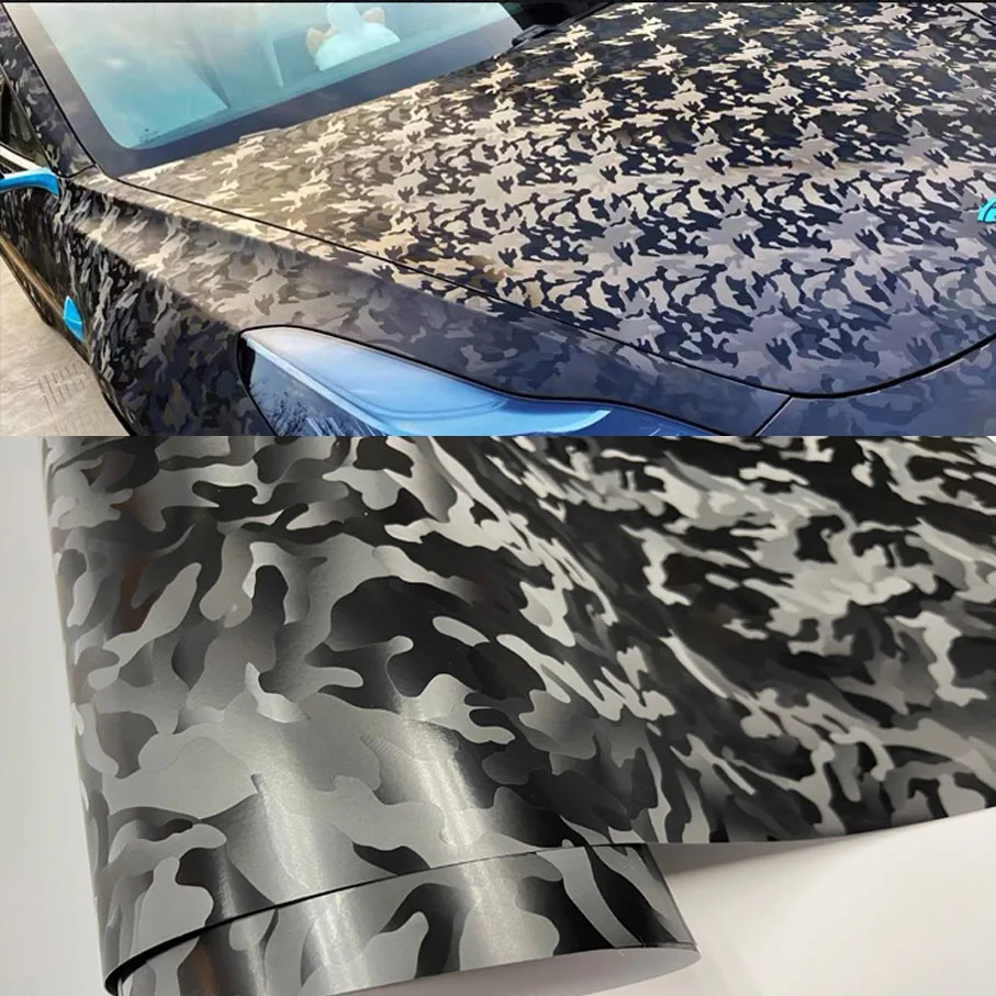 Hexagon Camouflage 3D Car-Wrapping - Blasenfrei | Design Auto-Folie 