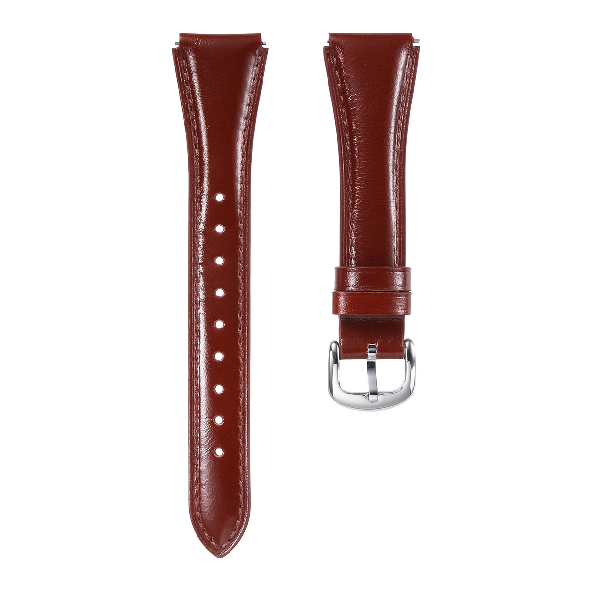 High-End Leather Wristband with Textured Finish, 18/22mm Universal Strap