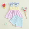Adorable Baby Girl Outfit Floral Print Ruffle Sleeve Top Denim Shorts Set for Stylish Summer Looks 1