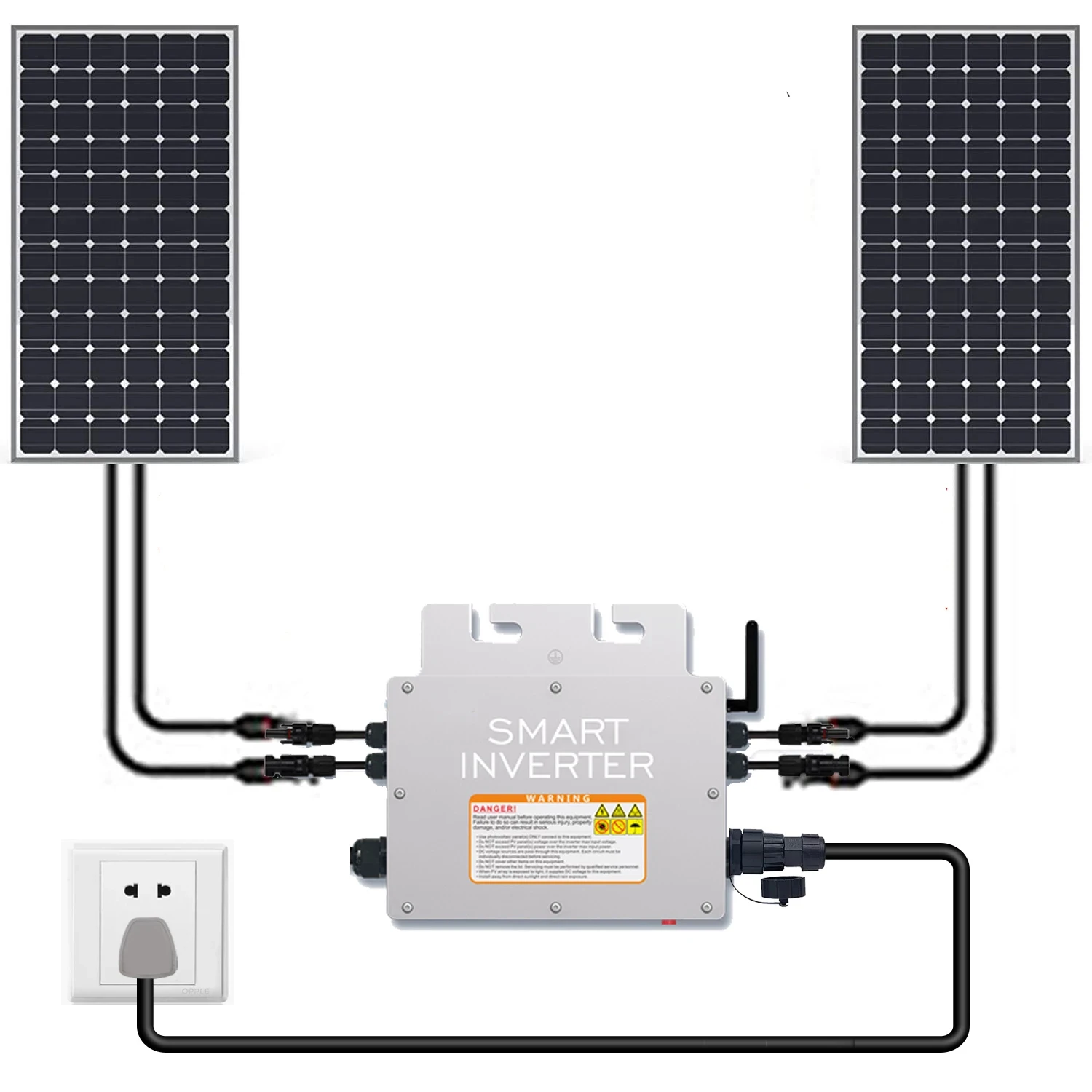 태양광 그리드 전압 마이크로 인버터 600W 700W 800W 태양광 변환기 모바일 WiFi DC 20-60V AC 120V 230V 방수 DC 연결