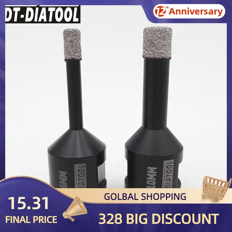 Алмазные коронки для сверления гранита мрамора 2 шт. М14 Grit35/40 DT-DIATOOL | Инструменты