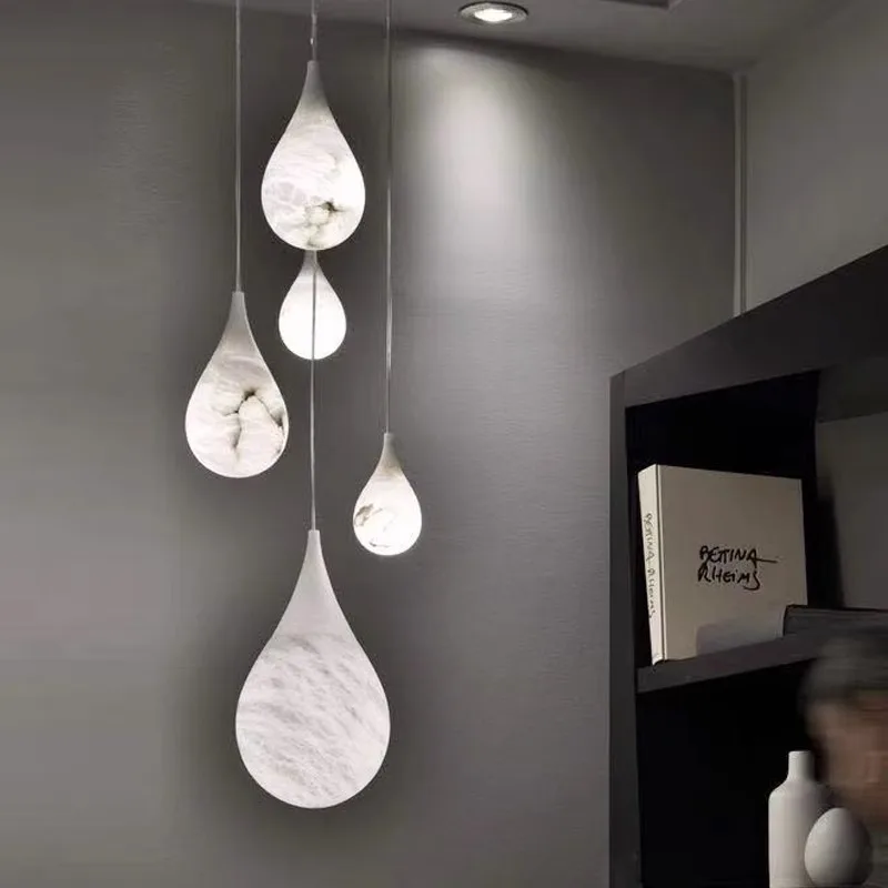 Home Deco Marble Collection LED Hanging Lamps Ceiling Chandelier Lighting Lustre Suspension Luminaire Lampen for Dinning Room