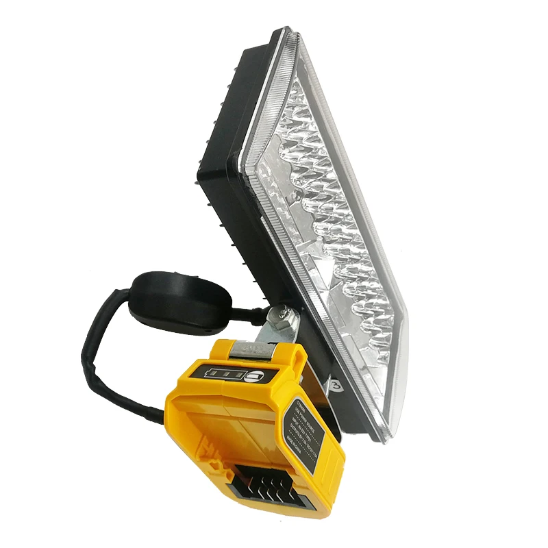 Car LED Working Lamp 60W 5A Converter Adapter USB Charger For DeWalt 20V 18V Lithium Battery 12V DC Output Electrical Appliances
