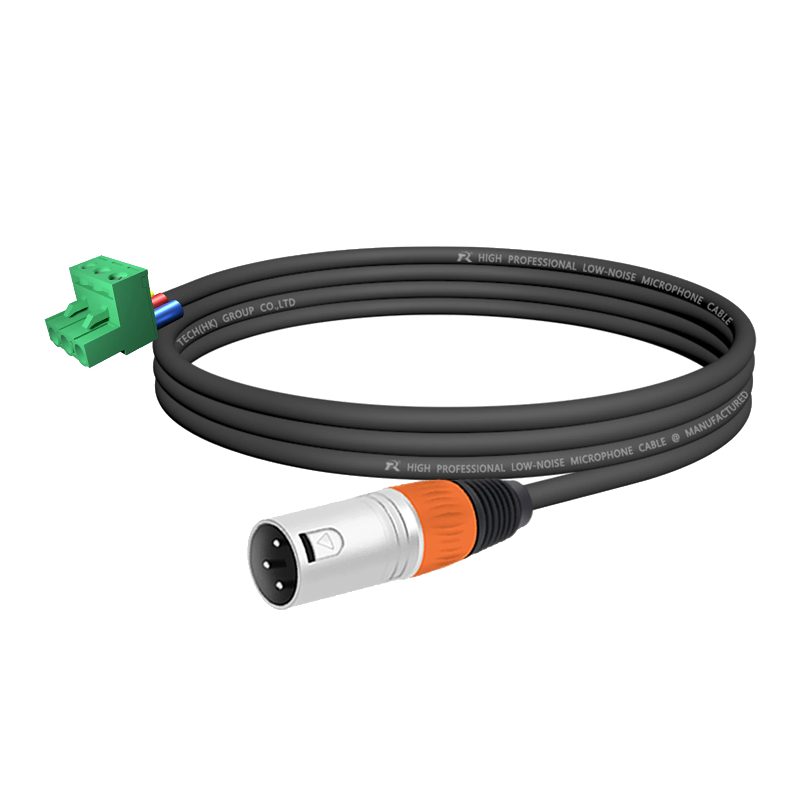 1 Stück Audiokabel für Lautsprecher, XLR 3P M/F zu Phoenix 3M NBKF/2EDG-5.08mm PCB-Schraubklemme, Silberner Anschluss und Schwarze Kabelummantelung – Detail 12