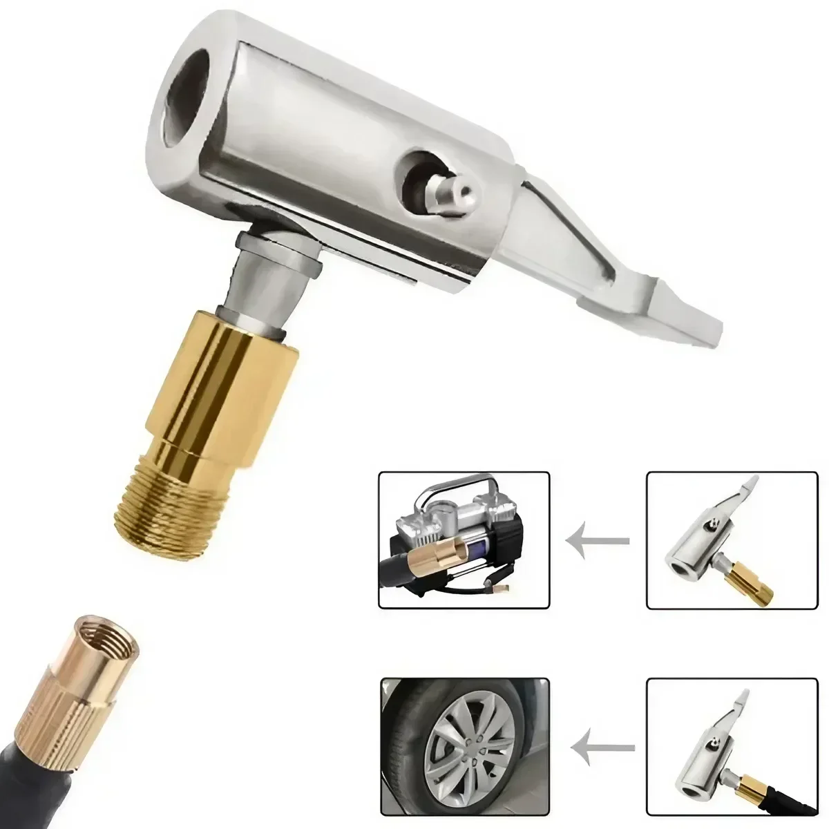 Portable Inflatable Pump Connecter For Car Tire Air Chuck Compressor Tire Inflator STONEGO