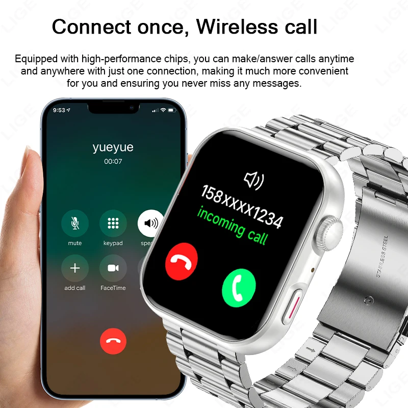 2026 New Men Smart Watch Low Power Full Touch Screen Bluetooth Call Waterproof Call Reminder Sports Fitness Smartwatch Women 2