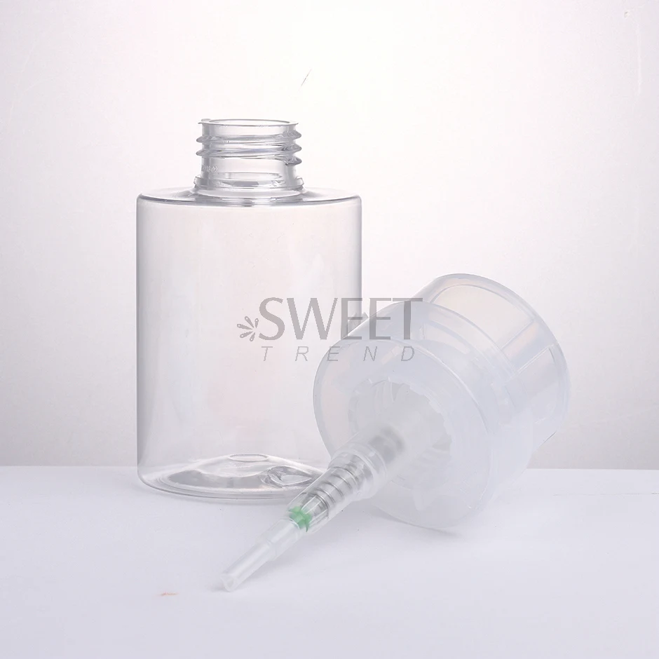 100ml Refillable Empty Press Pump Bottle Clear Dispenser Liquid Container Remover Cleaner Polish Makeup Manicure Tools Accessory