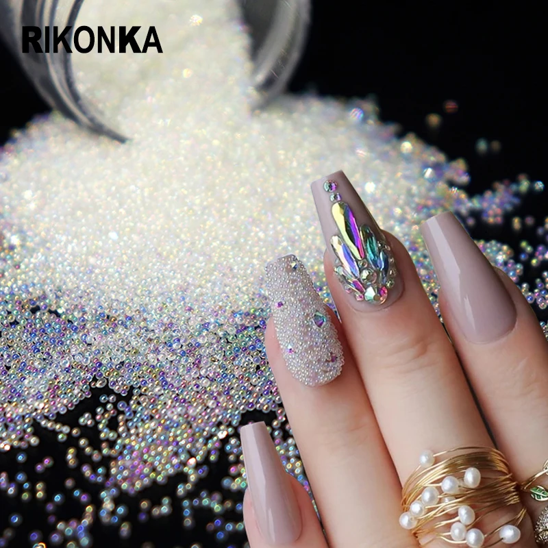 Crystal Glass For 3D Nail Design Micro Beads Crystal Rhinestone For Nails Crystal Caviar Beads