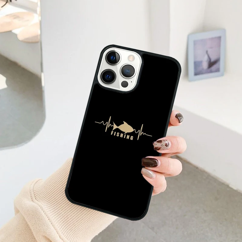 Heartbeat Fishing Design Phone Case – Durable Protective Cover