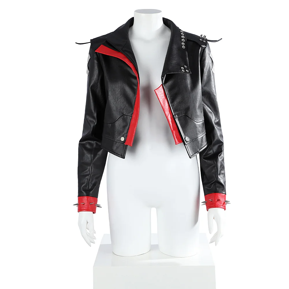 Michael Jackson Thriller Costume Men's Biker Red And Black Leather