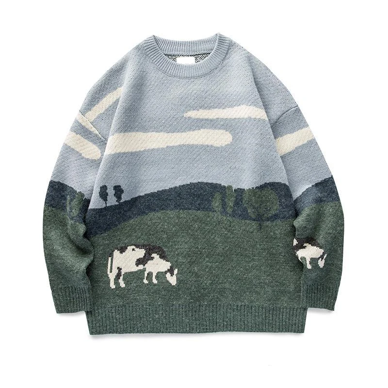 Casualandfreshmulticolorcolormatchknitwearwinternewstylecow