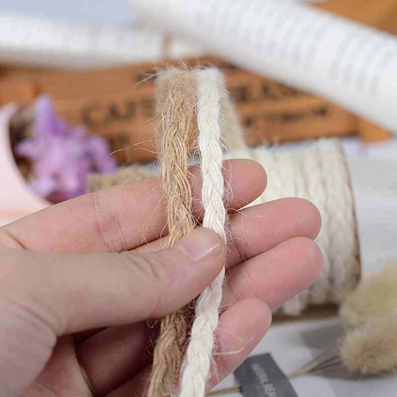 Rope Cord 5M Natural Vintage Jute Cord String Gift Wrapping Ribbon Bows Crafts Jute Twine Rope Burlap Party Wedding Decoration Supplies