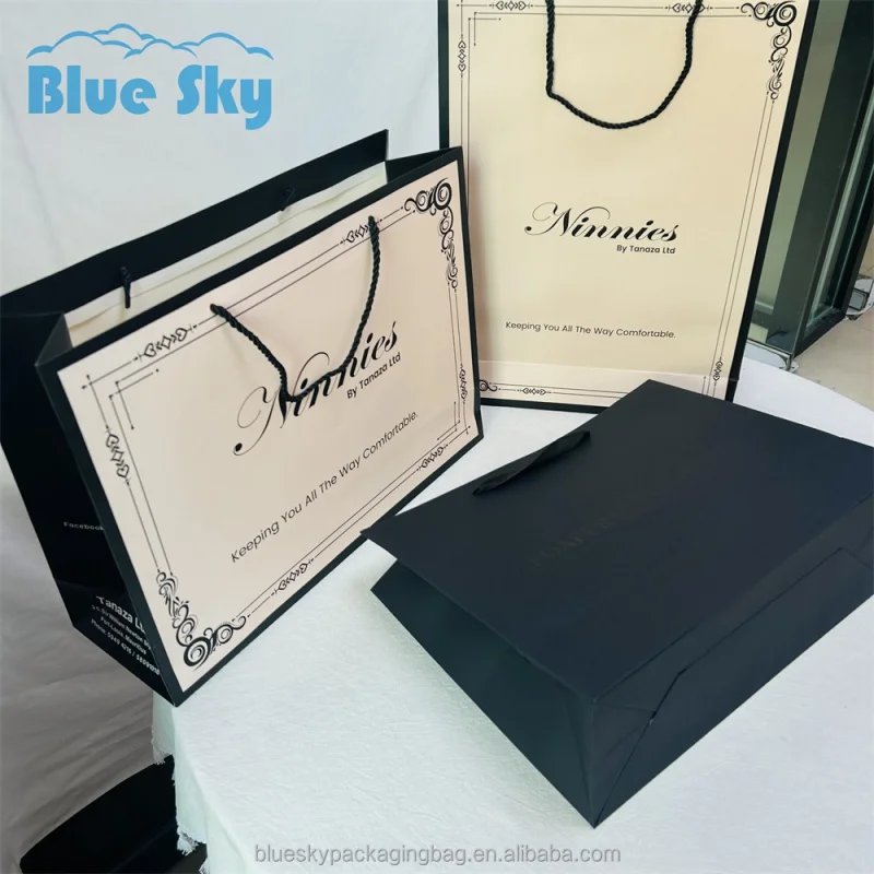 

Color made in China environmental logo full print high-grade clothing shopping paper bag boutique gift bag jewelry bag