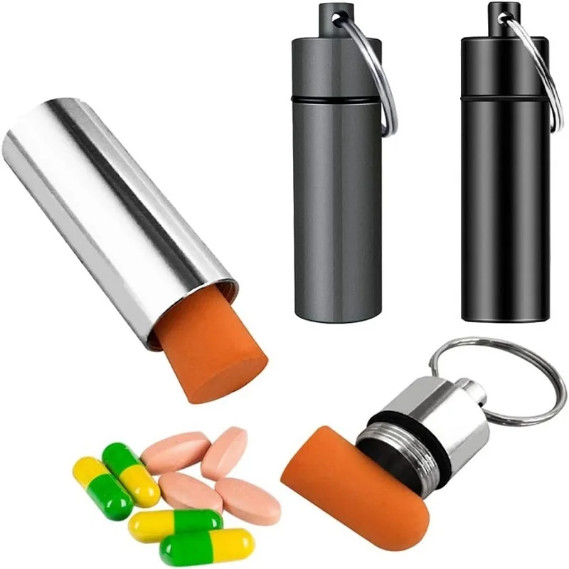 Aluminum Alloy Stash Jar with Keychain Waterproof Portable Herb Tobacco Storage Container Smoking Accessories