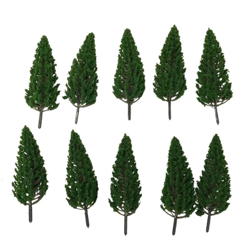 Green Complete Trees Layout 10pcs Accessories Decor Gift Model Plastic Railway SL-16059 Trees Useful Practical