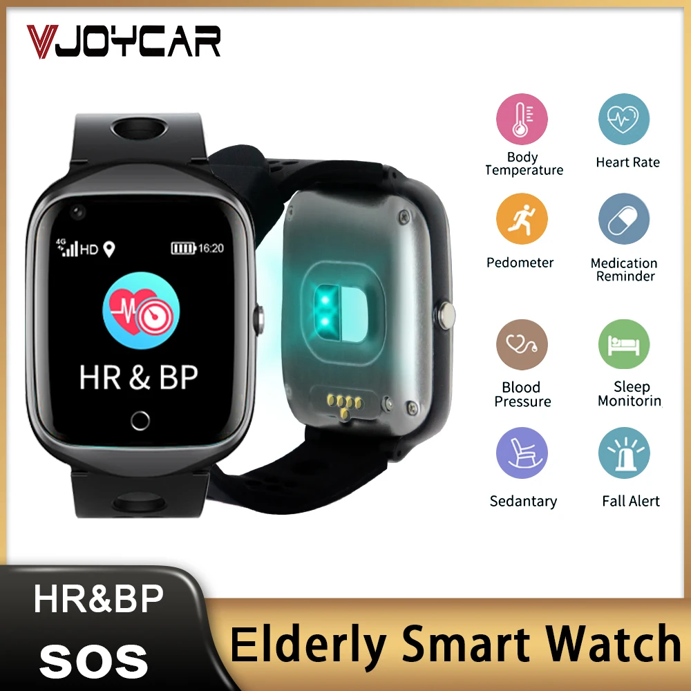 4G SOS Call Elderly Smartwatch Heart Rate Fall Alarm GPS Men Watch