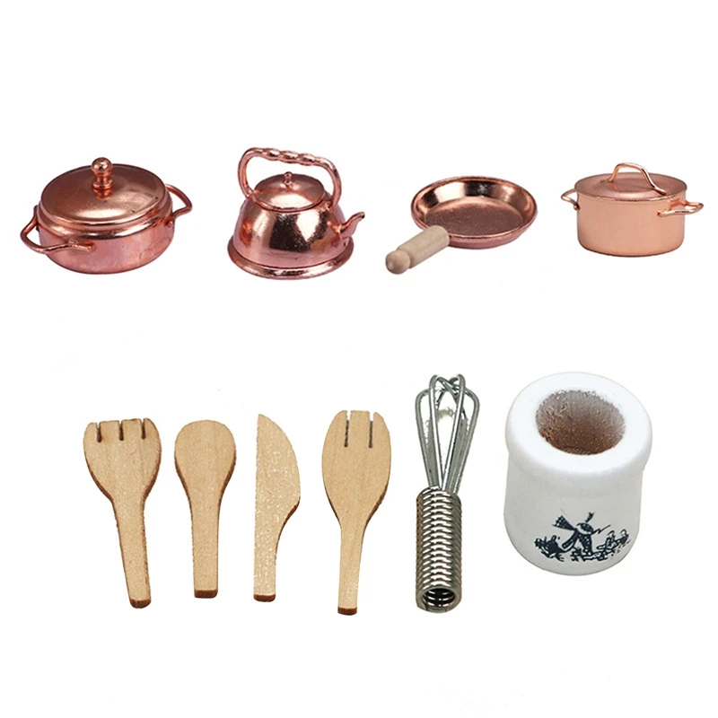 

1/12 Dollhouse Mini Kitchenware Eggbeater Spoon Pottery Holder For Kitchen Decor Food Miniatures Tableware Furniture