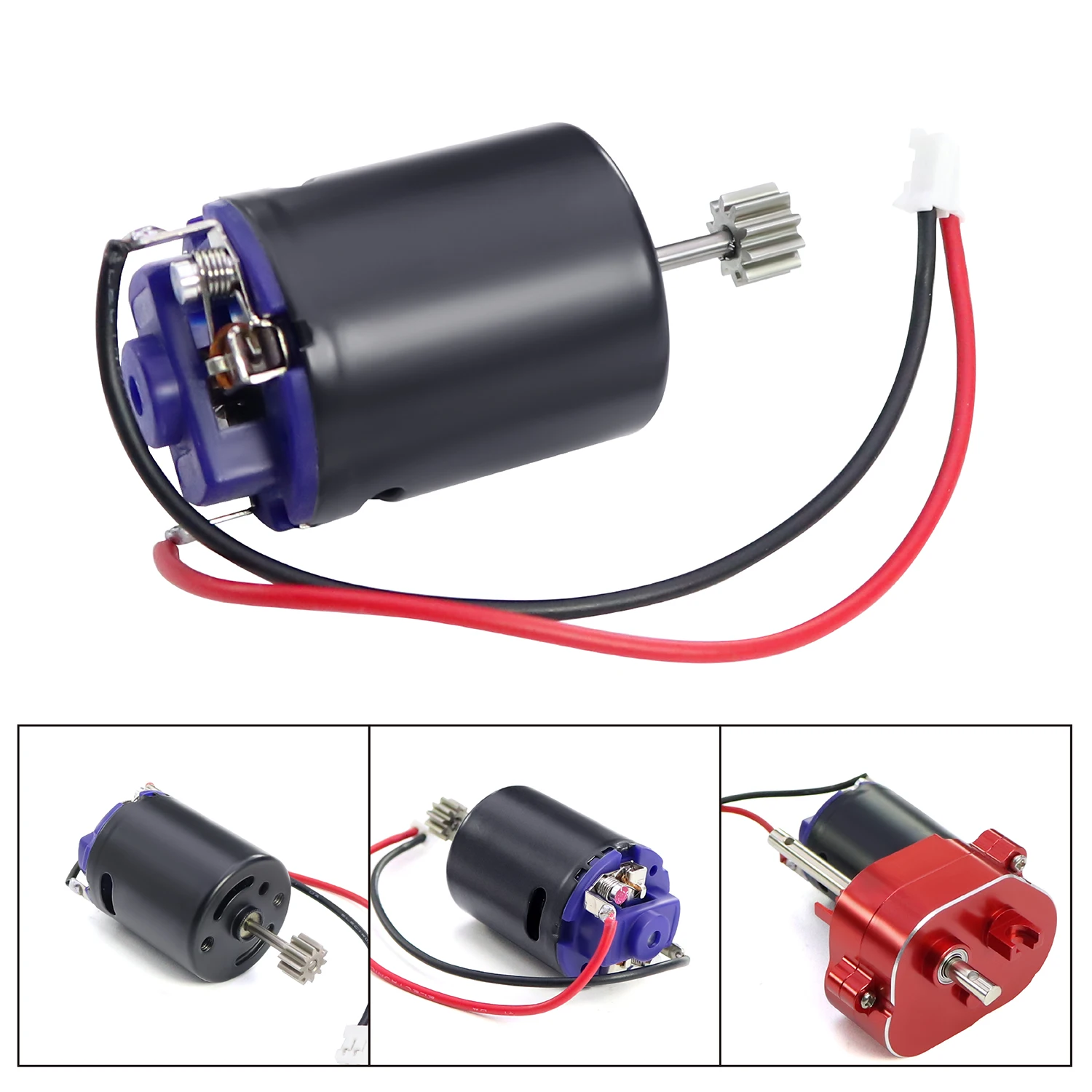 Moteur 370 brossé 21000 tr/min avec engrenage 10T pour voiture RC 1/12