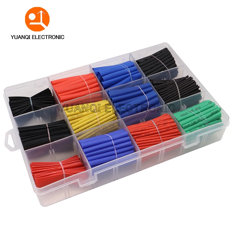 Polyolefin Shrinking Assorted Heat Shrink Tube Wire Cable Waterproof Insulated Sleeving Tubing Set 2:1 530pcs/580pcs/750pcs