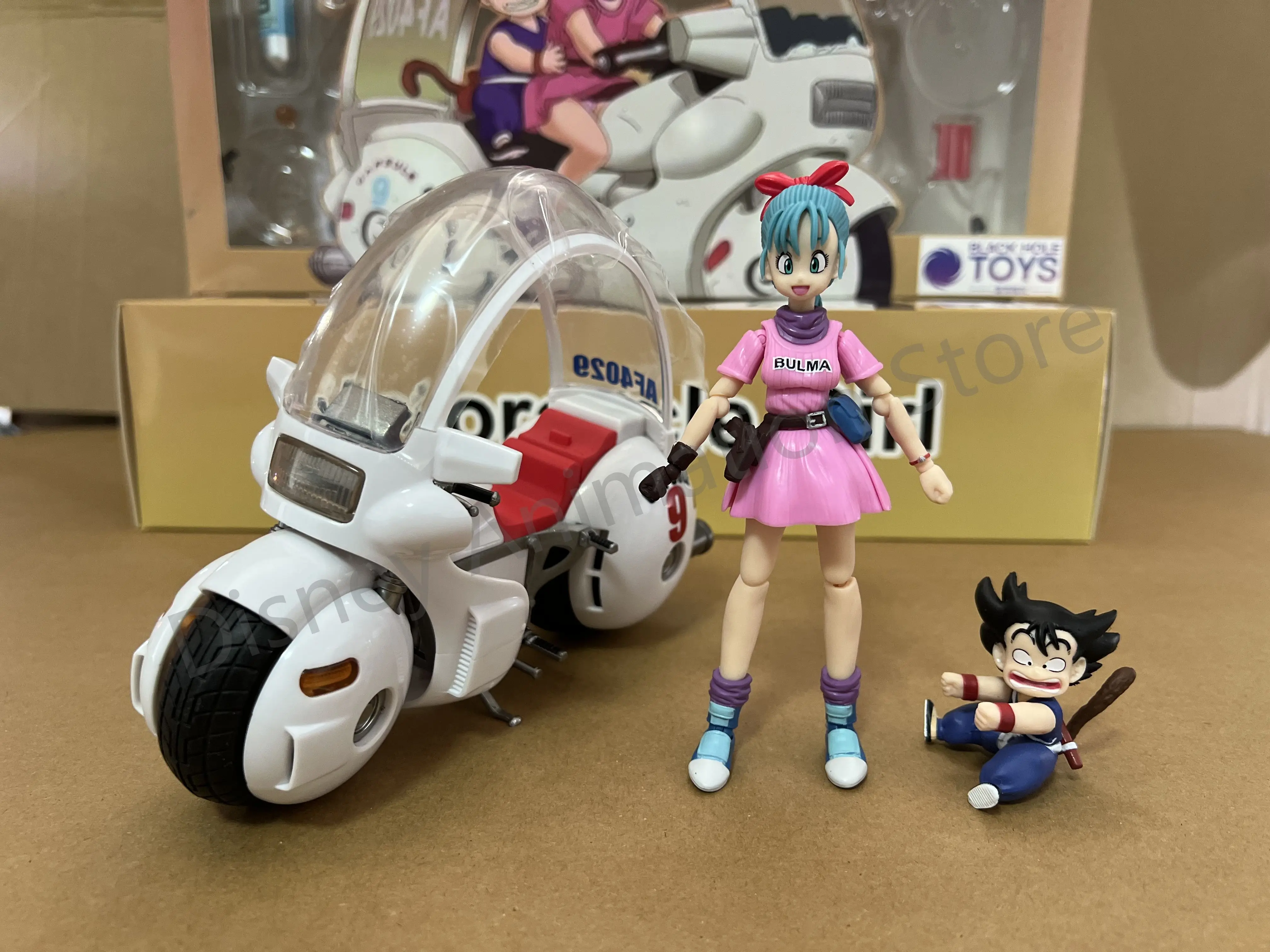 재고 블랙홀 드래곤볼 오토바이 소녀 캡슐, No.9 Bulma Goku 세트 Shf 액션 피규어 컬렉션, 귀여운 모델 선물