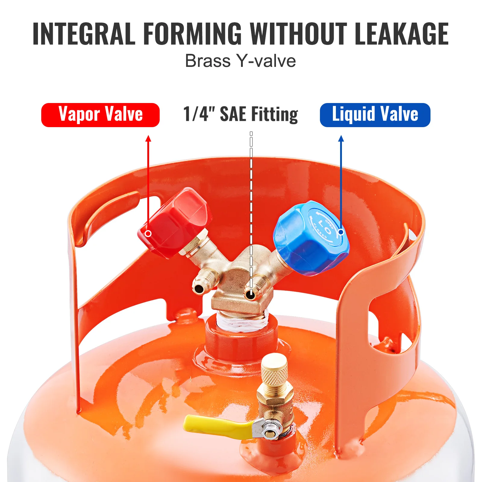 30 lb Refrigerant Recovery Tank 400 psi Portable Cylinder Tank with Y-Valve for Liquid/Vapor Recovery Can for R22/R134A