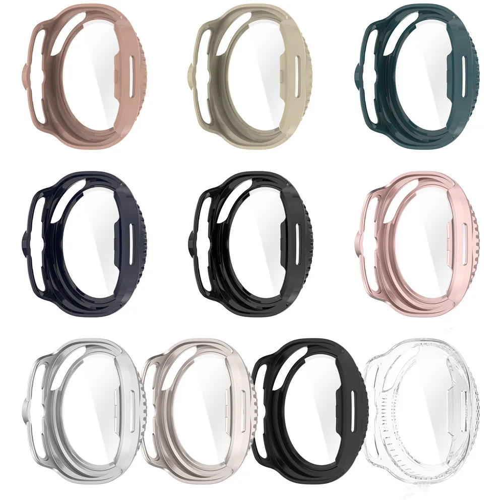 Enhanced Shockproof Screen Casing with Tempered Glass Film for Smartwatch Protection