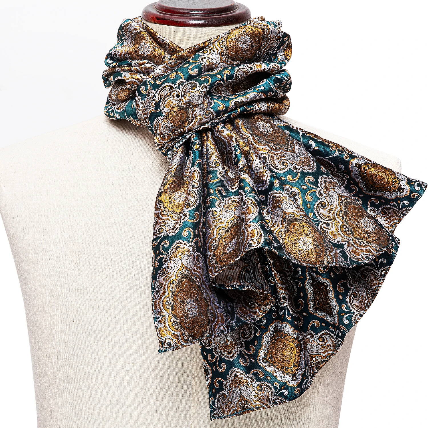 Men Silk Scarf Floral Pattern Spring Autumn Fashion Suit Accessories Formal Gifts Party Designer Barry.Wang knitted scarf cashmere scarf tactical scarf neck tube scarf fleece scarf polar fleece scarf