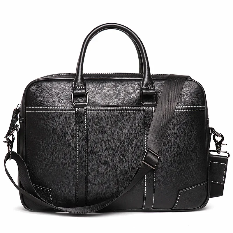 

Men's Leather Carrying Document Top Layer Cowhide Single Shoulder Crossbody Bag Large Capacity Computer Bag
