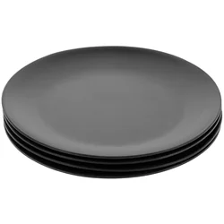 Black Melamine Plate Round Melamine Dishes Flat Bottom Melamine Plates Gothic Dinnerware Set Serving Plate Kitchen Plates