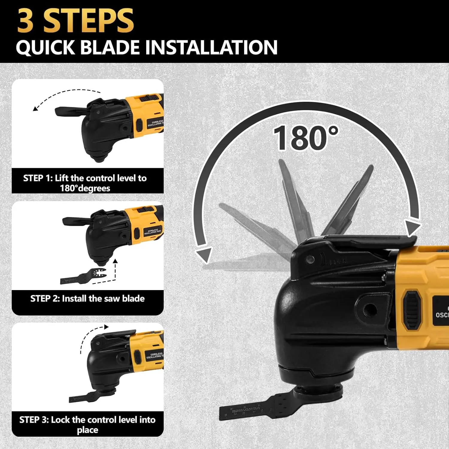 Oscillating Multi Tool Cordless Electric Woodworking Cutting Saw Tool Home Decoration for De-Walt 20V Battery 6