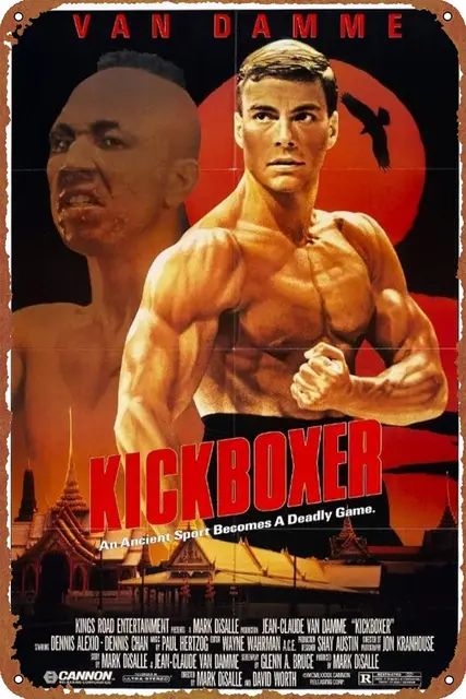 Kickboxer Tin Sign Decoration Vintage Metal Movie Poster Signs Wall Decor 8x12 Inch