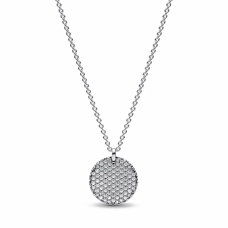 2023 Women's Popular 925 Silver Pav é Dense Set Ginkgo Logo Double Chain Chain Collar Necklace Holiday Gift DIY Charm Jewelry