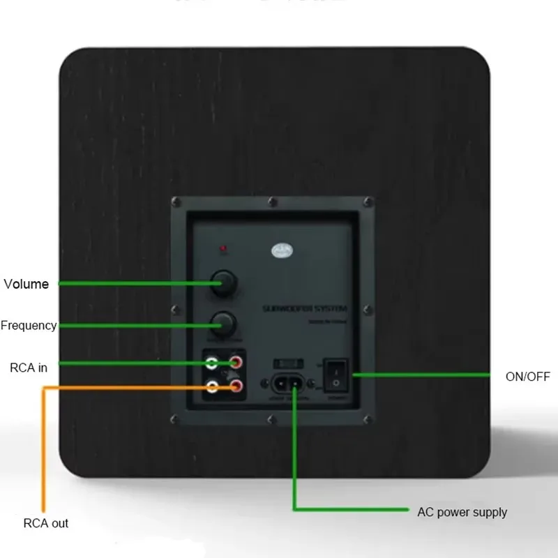 6.5인치 100W IBASS 액티브 서브우퍼 목재 스피커(홈 시어터 TV 컴퓨터 데스크탑 에코 월용 내장 앰프 포함)