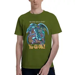 Blue Eyes White Dragon 100% Cotton Graphic T - Shirt - S (Army green)