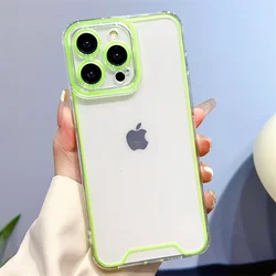 Neon Fluorescent Luminous TPU Soft Case with Transparent Frame - iPhone 16 Pro Max (GR)
