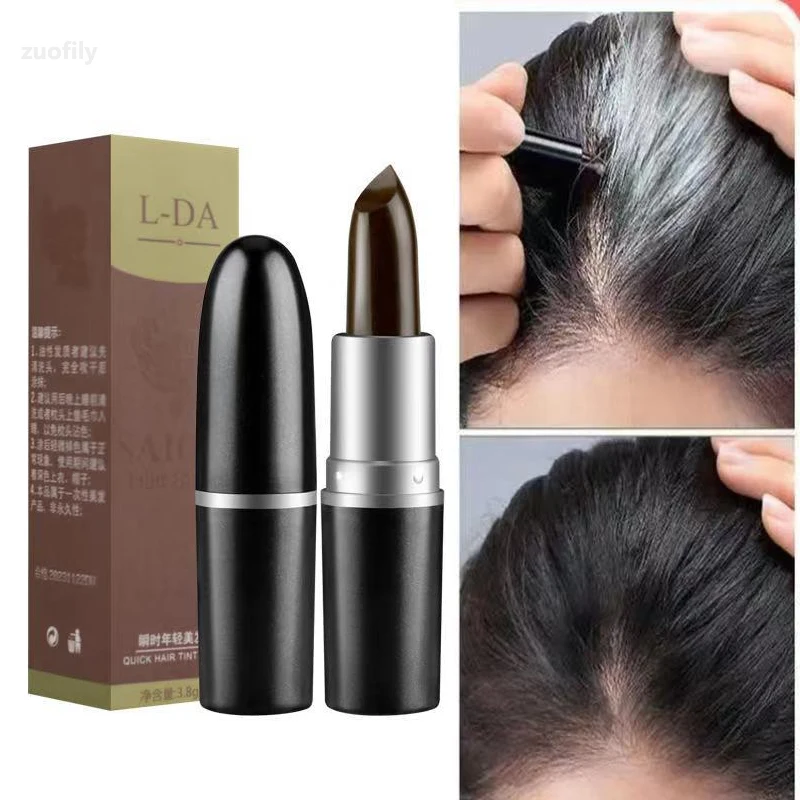 

Disposable Hair Dye Pen Covering White Hair Lipstick Type Pure Plant Hair Dye Instant Gray Root Coverage Hair Color TSLM1