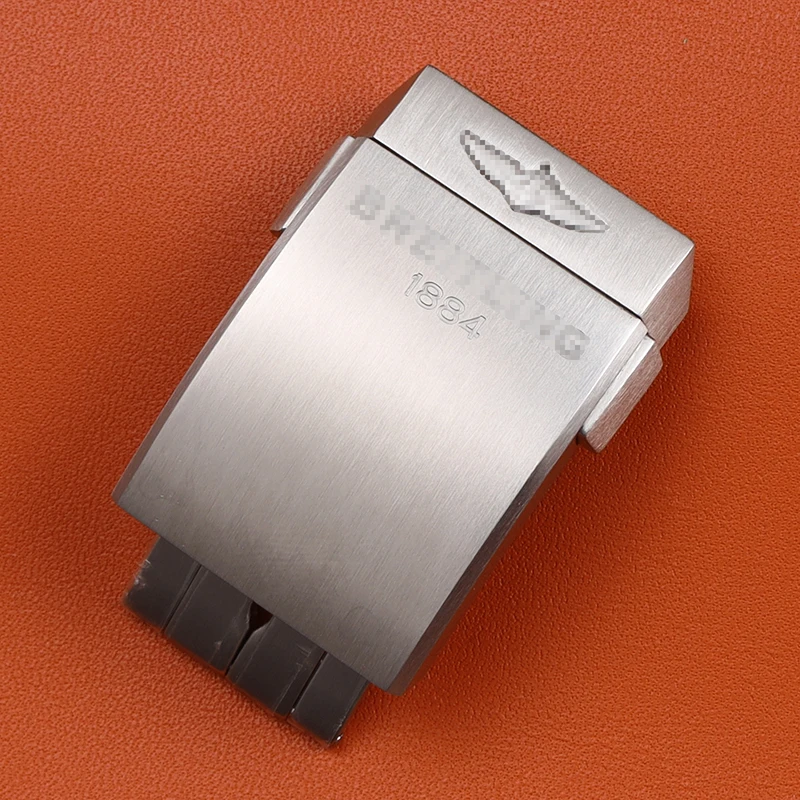 

high quality 20mm matte silver solid stainless steel glidelock micro adjustment deployment clasp for Breitling with logo
