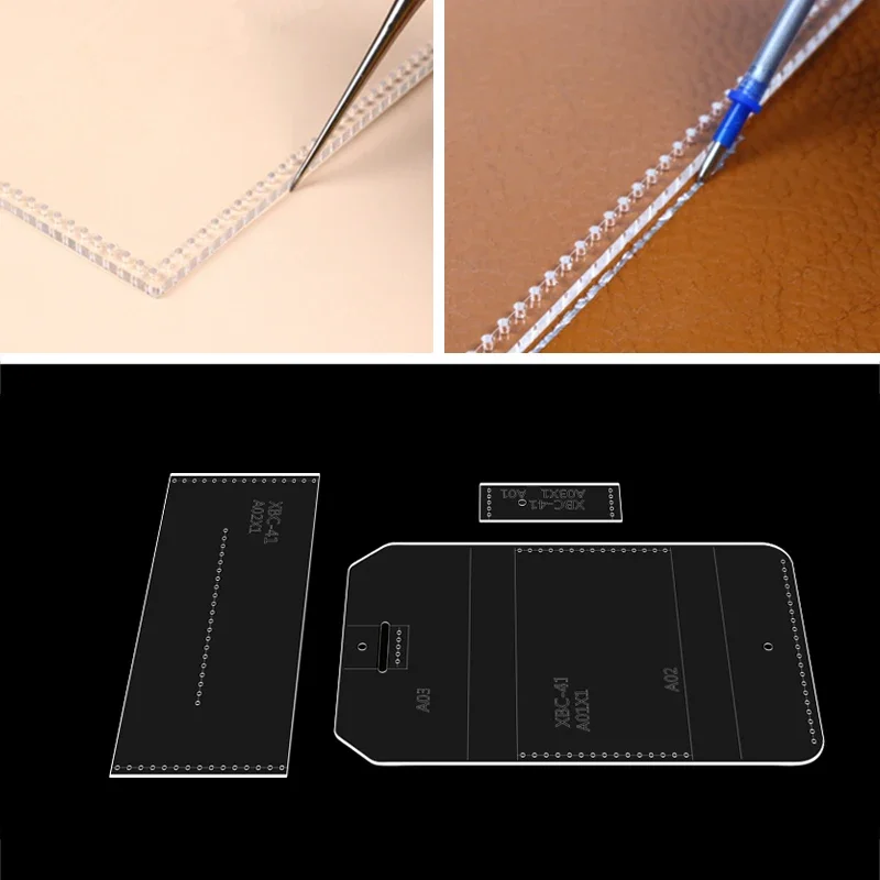 NUBECOM Handcraft Business Card Holder Making Leather Template Card Holder Acrylic Stencils Leather Supplies Leathercraft Tool