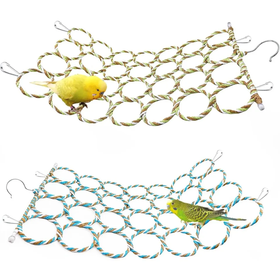 Hemp Rope Bird Swing Net Toy for Pets